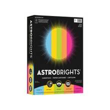 Astrobrights Copy & Multipurpose Paper - 250 Sheet - Lunar Blue, Solar Yellow, Terra Green, Fireball Fuschia, Cosmic Orange
