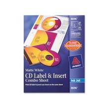 Avery CD Label & Insert Sheet Combo - - Length1 / Sheet - Circle - Inkjet - White - 20 / Pack