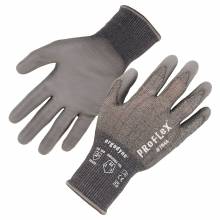 Ergodyne 10492 ProFlex 7044 PU Coated Cut-Resistant Gloves - ANSI A4, EN 388: 4X42D, 18g S (Gray)