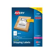 Avery Shipping Label - Permanent Adhesive - 5.50" Width x 8.50" Length - 2 / Sheet - Rectangle - Laser - White - 200 / Box