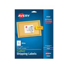 Avery White Mailing Labels - Permanent Adhesive - 3.33" Width x 4" Length - 6 / Sheet - Rectangle - Inkjet - White - 150 / Pack