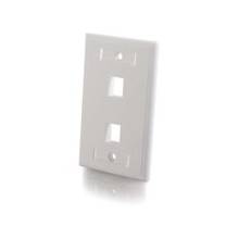 C2G 2-Port Single Gang Multimedia Keystone Wall Plate - White - 2 x Socket(s) - White