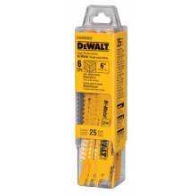 Dewalt DW4802B25 6" 6Tpi Taper Back Bi-Metal Reciprocating Blade (25 EA)