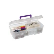 Akro-Mils 12" Supply Box - External Dimensions: 6" Width x 12" Depth x 4" Height - Latching Closure - Plastic - Clear - 1 Each