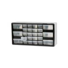 Akro-Mils 26-Drawer Plastic Storage Cabinet - 26 Compartment(s) - 10.3" Height x 20" Width x 6.4" Depth - Wall Mountable - Black - Polymer, Plastic - 1Each