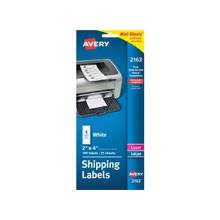 Avery Mini-Sheet Label - Permanent Adhesive - 2" Width x 4" Length - Rectangle - Laser, Inkjet - Bright White - 100 / Pack