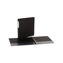 Avery Economy Reference Ring Binders with Label Holder - 1 1/2" Binder Capacity - Letter - 8 1/2" x 11" Sheet Size - 275 Sheet Capacity - 3 x Round Ring Fastener(s) - 2 Internal Pocket(s) - Vinyl - Black - Recycled - 1 Each