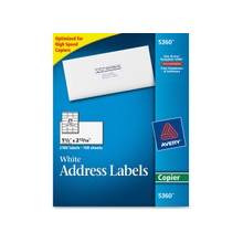 Avery Copier Mailing Label - Permanent Adhesive - 1.50" Width x 2.81" Length - White - 2100 / Box