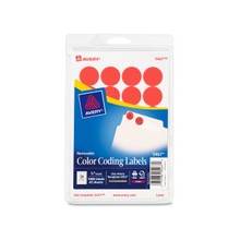 Avery Round Color Coding Label - Removable Adhesive - 0.75" Diameter - 24 / Sheet - Circle - Laser - Red - 1008 / Pack