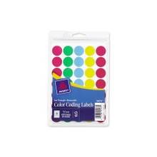 Avery See-Through Color Dots Label - Removable Adhesive - 0.75" Diameter - Circle - Assorted - 1000 / Pack
