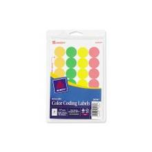 Avery Print or Write Round Color Coding Label - Removable Adhesive - 0.75" Diameter - Circle - Laser - Assorted - 1008 / Pack
