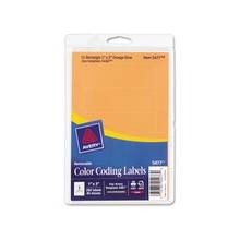 Avery Color Coding Label - Removable Adhesive - 1" Width x 3" Length - Rectangle - Laser - Orange - 200 / Pack