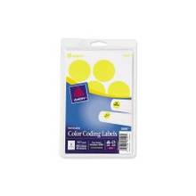 Avery Round Color Coding Label - Removable Adhesive - 1.25" Diameter - 12 / Sheet - Circle - Laser - Neon Yellow - 400 / Pack