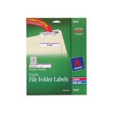 Avery Filing Labels - Permanent Adhesive - 0.66" Width x 3.43" Length - 30 / Sheet - Rectangle - Laser, Inkjet - Purple - 750 / Pack