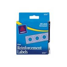 Avery Reinforcement Labels - Clear - Polyvinyl - 200 / Pack