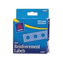 Avery Reinforcement Label - Clear - Polyvinyl - 1000 / Pack
