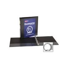 Avery Economy Reference View Binder - 1 1/2" Binder Capacity - Letter - 8 1/2" x 11" Sheet Size - 275 Sheet Capacity - 3 x Round Ring Fastener(s) - 2 Internal Pocket(s) - Vinyl - Black - Recycled - 1 Each