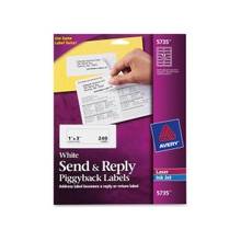 Avery Specialty Piggyback Mailing Labels - 1.62" Width x 4" Length - Inkjet, Inkjet - White - 240 / Pack