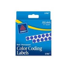 Avery Round Color Coded Label - Permanent Adhesive - 0.25" Diameter - Circle - Dark Blue - 450 / Pack