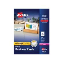 Avery Clean Edge Business Card - 3.50" x 2" - Matte - 2000 / Box - White