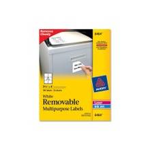 Avery Removable Label - Removable Adhesive - 3.33" Width x 4" Length - 6 / Sheet - Rectangle - Laser, Inkjet - White - 150 / Pack