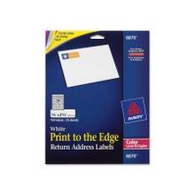 Avery Color Printing Label - 0.75" Width x 2.20" Length - 30 / Sheet - Rectangle - Laser - White - 750 / Pack