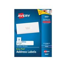 Avery Easy Peel Mailing Label - Permanent Adhesive - 1" Width x 4" Length - 20 / Sheet - Square - Inkjet - White - 2000 / Box