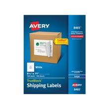 Avery Mailing Label - Permanent Adhesive - 8.50" Width x 11" Length - 1 / Sheet - Rectangle - Inkjet - White - 100 / Box