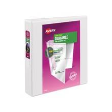 Avery Durable Reference View Binder - 1 1/2" Binder Capacity - Letter - 8 1/2" x 11" Sheet Size - 275 Sheet Capacity - 3 x Slant D-Ring Fastener(s) - 2 Internal Pocket(s) - Vinyl - White - Recycled - 1 Each