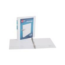 Avery Showcase Reference View Binder - 1/2" Binder Capacity - Letter - 8 1/2" x 11" Sheet Size - 100 Sheet Capacity - 3 x Round Ring Fastener(s) - 2 Inside Front & Back Pocket(s) - White - Recycled - 1 Each