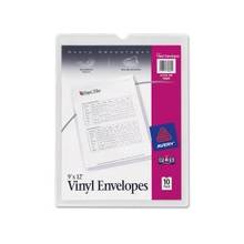 Avery Top Thumb Notch Vinyl Envelopes - 9" x 12" Sheet Size - Vinyl - Clear - 10 / Pack