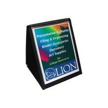 Lion Flip-N-Tell Display Easel Book - Letter - 8 1/2" x 11" Sheet Size - 40 Sheet Capacity - 20 Pocket(s) - Polypropylene - Black - Recycled - 1 Each