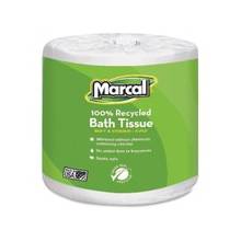 Marcal Small Steps Recycled Bath Tissue - 2 Ply - 336 Sheets/Roll - White - Soft, Lint-free, Anti-septic - For Washroom - 48 / Carton