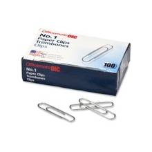 OIC Paper Clip - No. 1 - 1000 / Pack - Silver - Steel