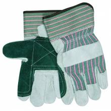 MCR Safety 1230DP Green/Pink W/Double Leather Palm (1DZ)