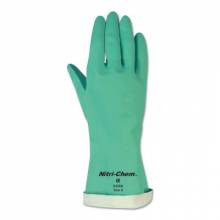 Memphis Glove 5337S Size 7 Medium Flock Lined Glove Green Nitrile (12 PR)