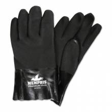 Memphis Glove 6200SJ 10" Black Pvc Non-Slipw/Jersey Li (1 PR)