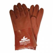 Memphis Glove 6452S 12" Gauntlet Pvc Blend-Red Gloves Rough Finis (1 PR)