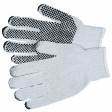 Memphis Glove 9650LM Large Cotton/Polester Natural Pvc Dots/1 Side (1 PR)