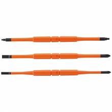 Klein Tools 13157 Screwdriver Blades, Insulated Double-End, 3-Pack