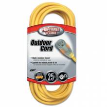 Southwire 02587-88-02 25' 12/3 Sjtw Yellow Extension Cord Lighted End