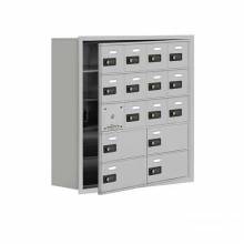 Mailboxes 19158-16ARC Salsbury Recessed Mounted Cell Phone Locker with 12 A Doors (11 usable) 4 B Doors in Aluminum - Resettable Combination Locks