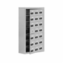 Mailboxes 19178-21ASC Salsbury Surface Mounted Cell Phone Locker with 21 A Doors (20 usable) in Aluminum - Resettable Combination Locks