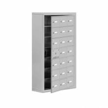 Mailboxes 19178-21ASK Salsbury Surface Mounted Cell Phone Locker with 21 A Doors (20 usable) in Aluminum - Keyed Locks