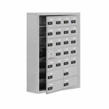 Mailboxes 19178-24ASC Salsbury Surface Mounted Cell Phone Locker with 20 A Doors (19 usable) 4 B Doors in Aluminum - Resettable Combination Locks