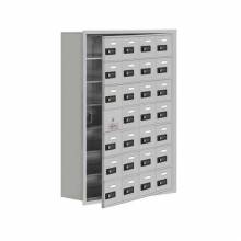 Mailboxes 19178-28ARC Salsbury Recessed Mounted Cell Phone Locker with 28 A Doors (27 usable) in Aluminum - Resettable Combination Locks