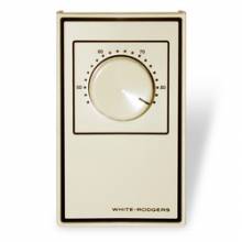 Beige Line Voltage Wall Thermostat, SPST, Open On Rise (No Thermometer)