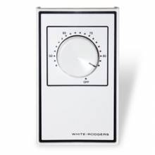 White Line Voltage Wall Thermostat w/ OFF Position, DPST, Open On Rise (No Thermometer)