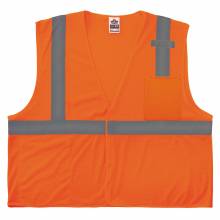 Ergodyne 24531 GloWear 8210HL-S Mesh Hi-Vis Safety Vest - Type R, Class 2, Hook and Loop, Economy, Single Size XS (Orange)