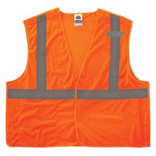 Ergodyne 24551 GloWear 8215BA-S Breakaway Mesh Hi-Vis Safety Vest - Type R, Class 2, Economy, Single Size XS (Orange)